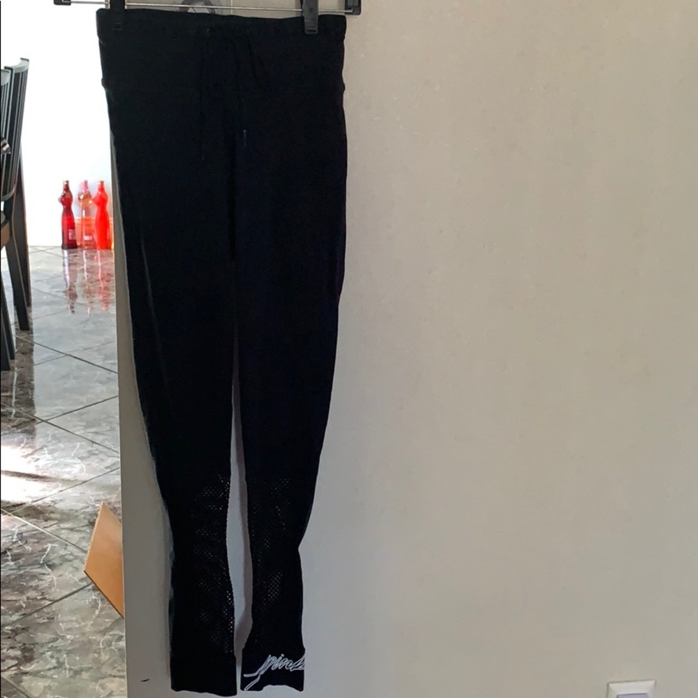 Black Pink VS leggings with mesh